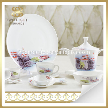 Conjunto de mesa de calidad fina conjunto de cena real de porcelana de estilo italiano